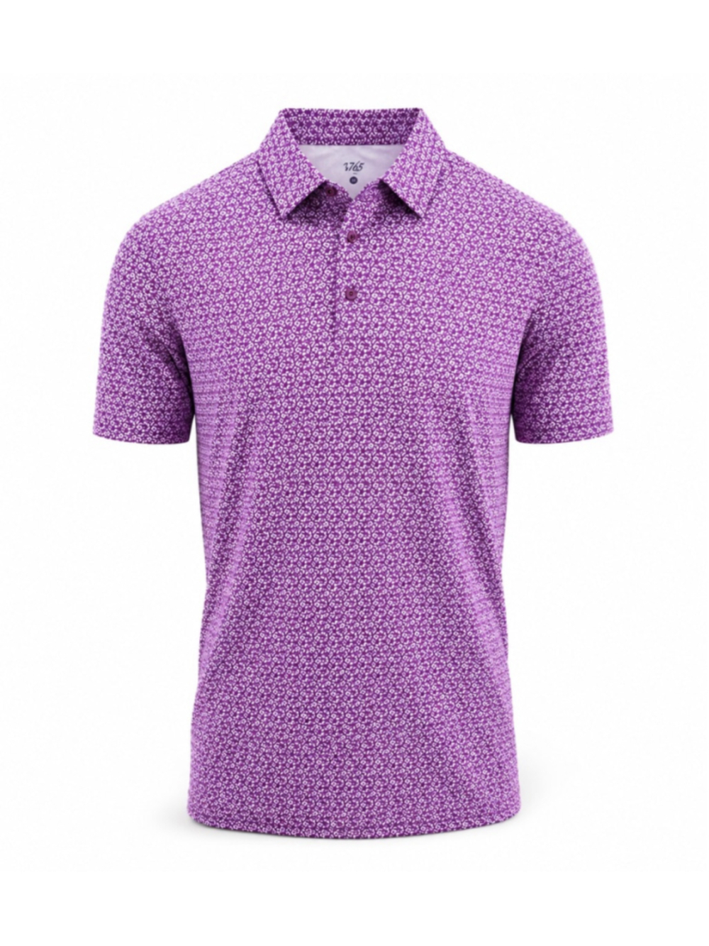 1764 Signature Golf Polo Shirt XL Purple Bicycle Print Performance Short Sleeve